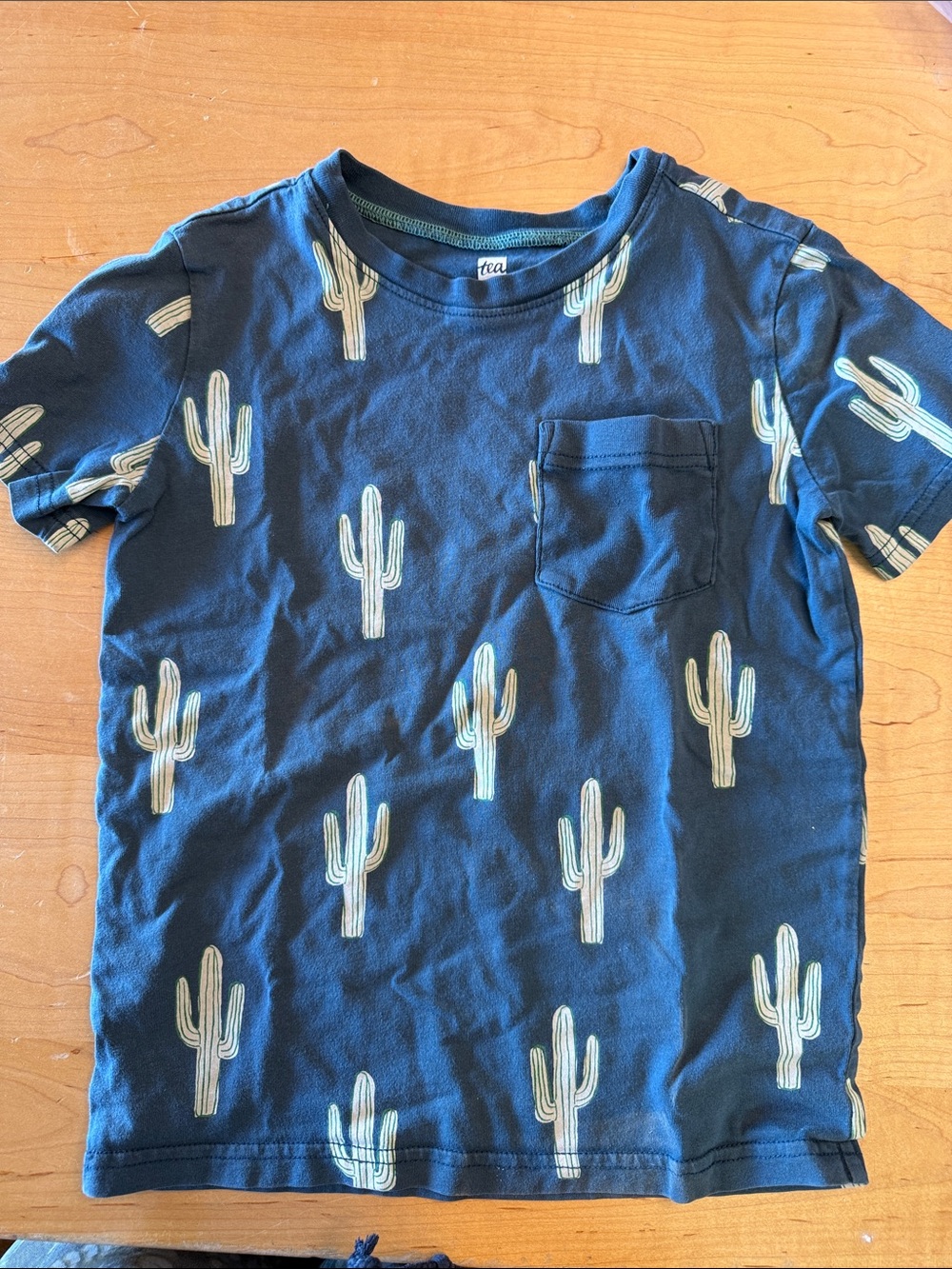 Tea Collection Navy Cactus Pocket Tee